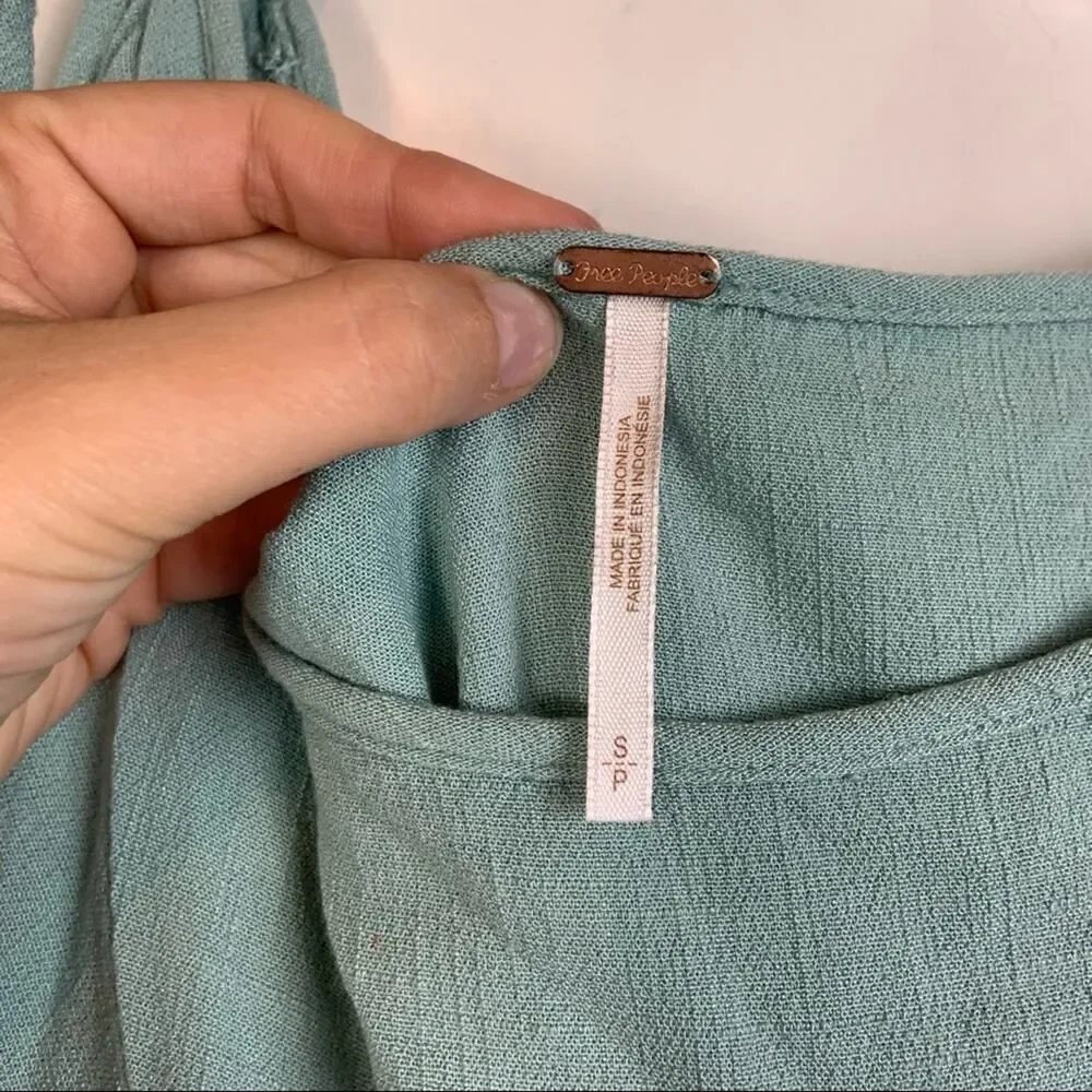 Free People Clear Skies Cold Shoulder Mint Dress Size Small